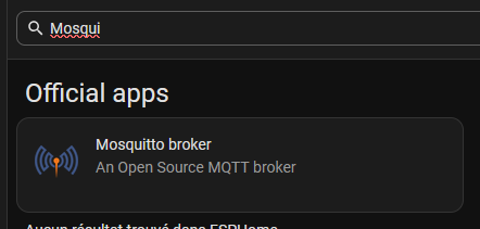 Installation de l'add-on Mosquitto (étape 1)